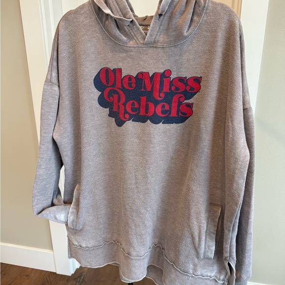 Pressbox Sweaters - Ole Miss Rebels Gray Oversized Hoodie